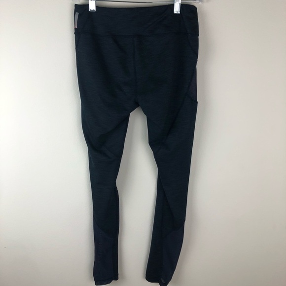 Zella by Nordstrom Navy athletic running leggings with mesh detail down leg - Picture 7 of 14